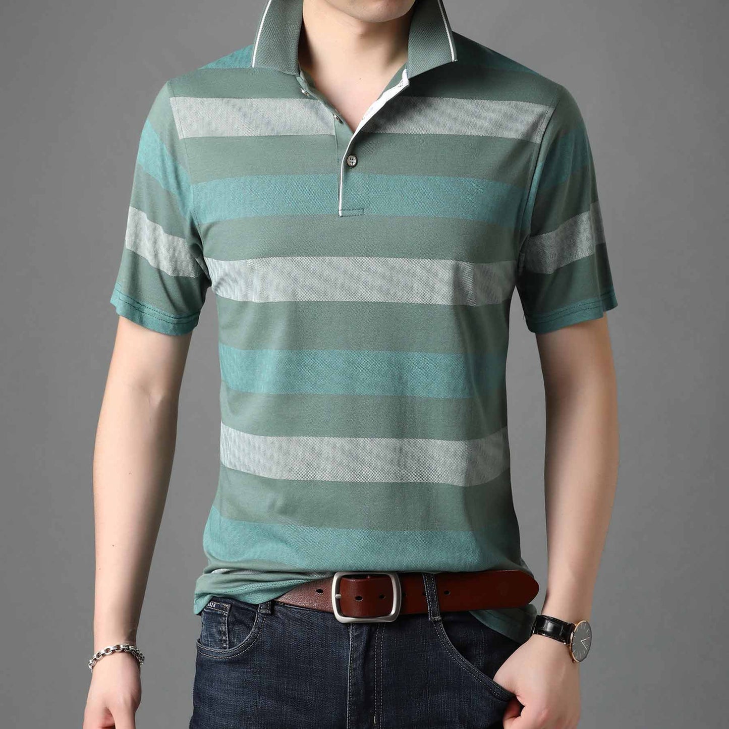 sanyamk 2022 Top Quality New Summer Brand Designer Plain Striped Men Polo Shirt Cotton Short Sleeve Casual Tops Fashions Mens Clothing