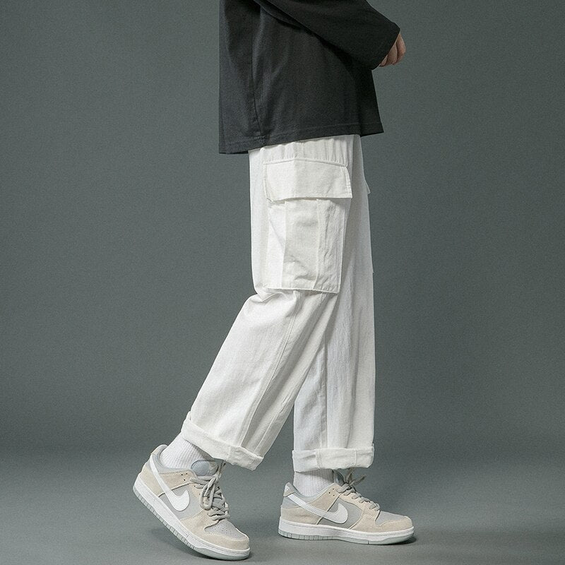 Bonsir Cargo Pants Men Women Hip Hop Streetwear Straight Pant Fashion Trousers Neutral Multi-Pockets Casual Joggers Sweatpants