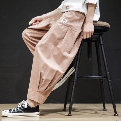 sanyamk Men Harajuku Harem Pants Mens Summer Cotton Linen Joggers Pants Male Vintage Chinese Style Sweatpants Fashions