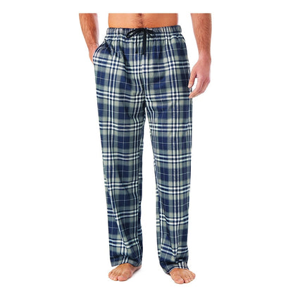 Bonsir Men's Home Pants Cotton Flannel Autumn Winter Warm Sleep Bottoms Male Plus Size Plaid Print Sleepwear Pajama Pants For Men