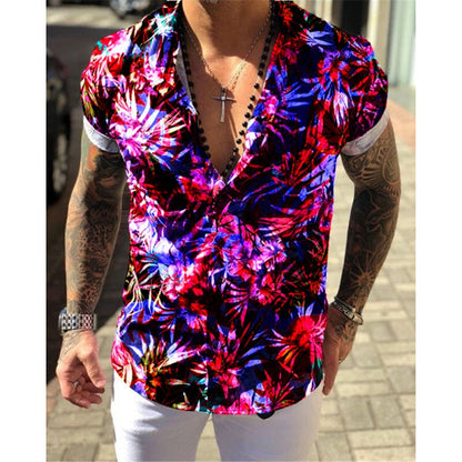 Bonsir Summer New Mens Vintage Striped Shirt Fashion Casual Luxury Shirt Short Sleeve Hawaii Shirts For Men Blusas Camisa Masculina