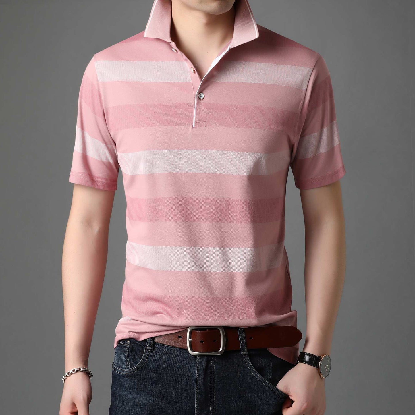 sanyamk 2022 Top Quality New Summer Brand Designer Plain Striped Men Polo Shirt Cotton Short Sleeve Casual Tops Fashions Mens Clothing