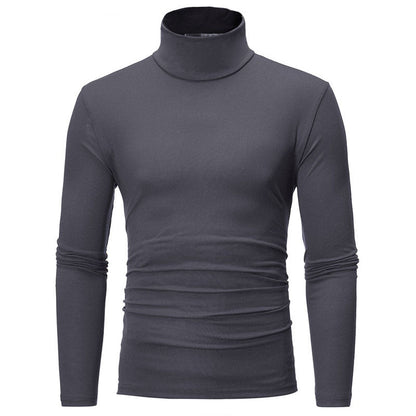 sanyamk Turtleneck For Men Solid Color Slim Elastic Thin Pullover Spring Autumn Underwear Turtleneck Men Knitting Blouse Base Tshirt Top