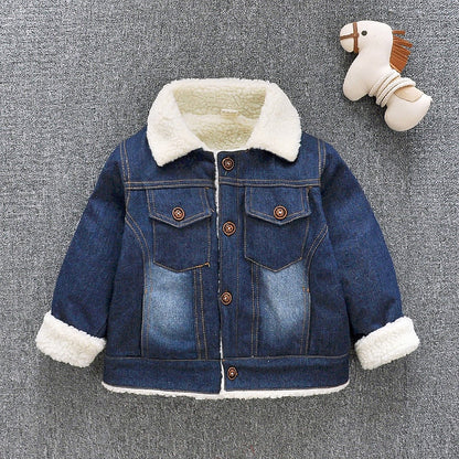 IENENS Winter Coat Kids Baby Boys Girls Jacket Clothes Clothing Infant Boy Girl Child Tops Wool Jackets Denim Coat