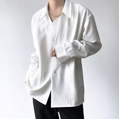 Bonsir Men's Autumn Simple Cool Style Long Sleeve Shirt High Quality Japanese Vintage Fashion Loose Casual Thick Shirt Coat Man