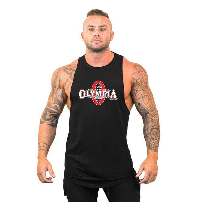 sanyamk Mens Sports Gym Brand Workout Casual Tank Top Clothing Bodybuilding Fashion Vest Muscle Fitness Singlets Sleeveless Shirt