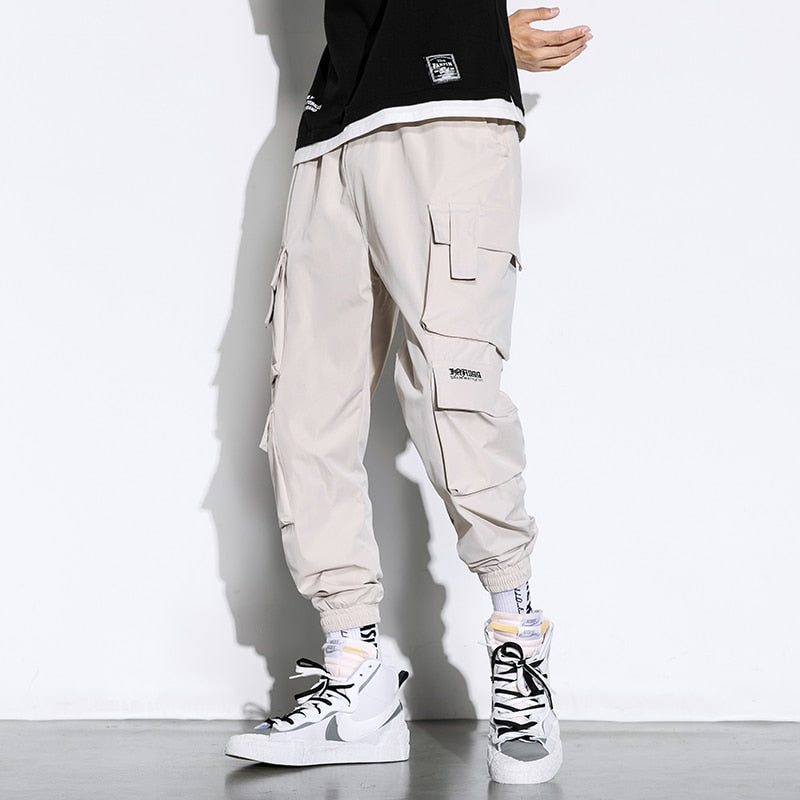 sanyamk New Streetwear Men&#39;s Multi Pockets Cargo Harem Pants Hip Hop Casual Male Track Pants Joggers Trousers Harajuku Men Pants