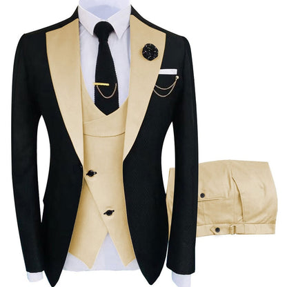 sanyamk New Costume Homme Popular Clothing Luxury Party Stage Men's Suit Groomsmen Regular Fit Tuxedo 3 Peice Set Jacket+Trousers+Vest