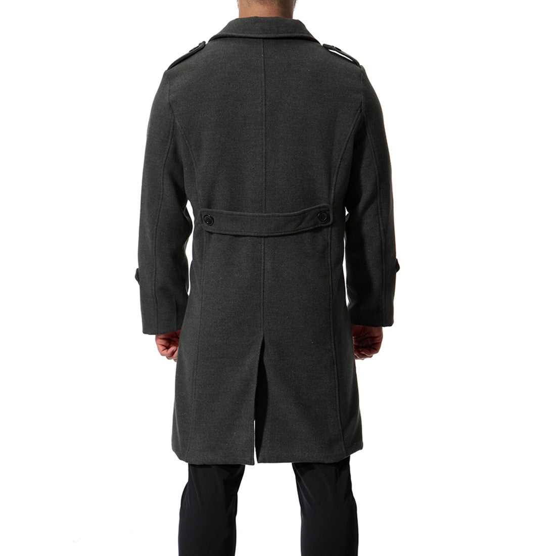 Bonsir Autumn And Winter New Men's Coat Wool Long Single Breasted Solid Color Wool Windbreaker Coat Jacket