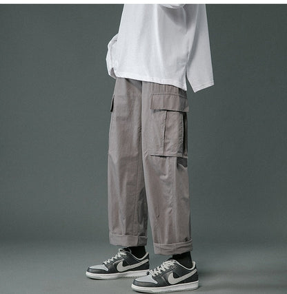 Bonsir Cargo Pants Men Women Hip Hop Streetwear Straight Pant Fashion Trousers Neutral Multi-Pockets Casual Joggers Sweatpants