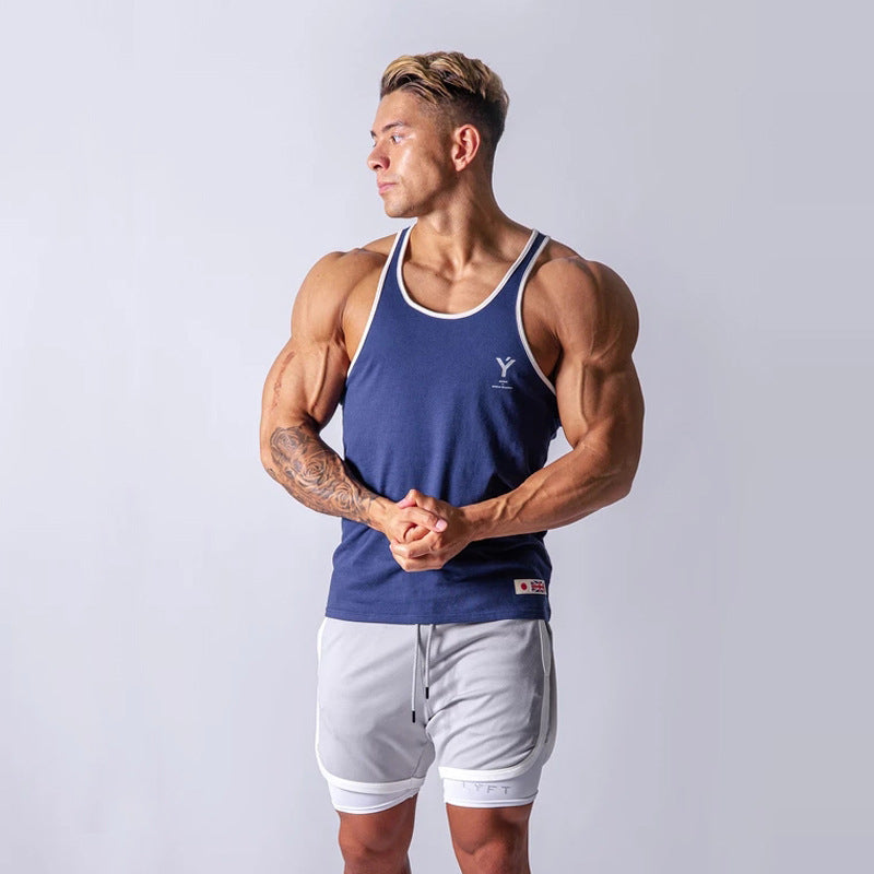 sanyamk Summer JP&UK Brand Mens Running Vest Gym Sleeveless Shirt Slim Fit Tank Men Sport Vest Tops Workout Training Man Singlet