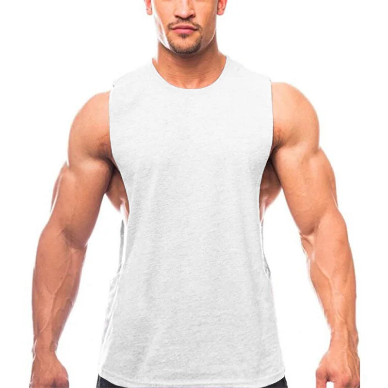 sanyamk Men's bodybuilding tank tops for Muscular sleeveless singlet gyms undershirt summer Fitness shirts men cotton vest