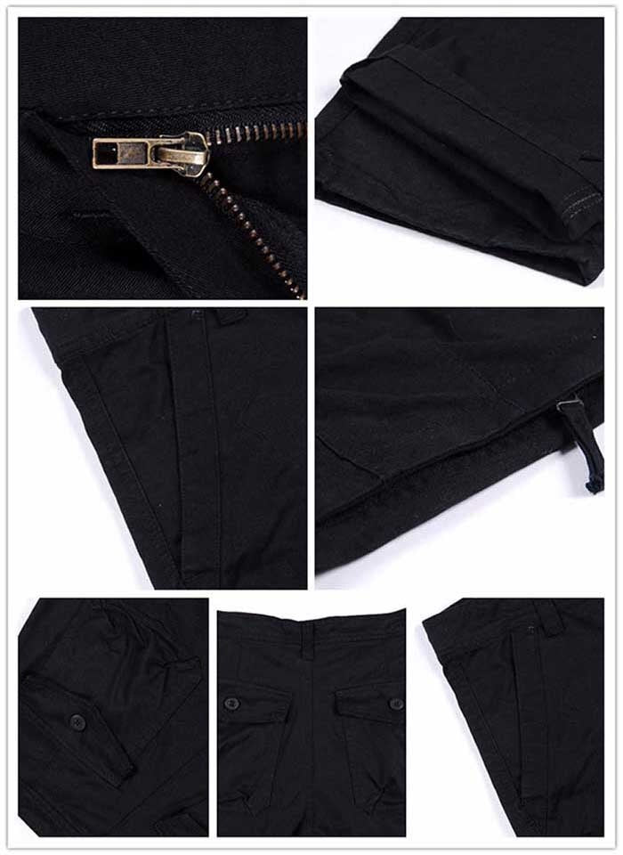 Bonsir Cargo Pocket Pants Men Loose Straight Hip Hop Long Trousers Autumn Winter Cotton Mens Joggers Wide Leg Big Size S-3XL