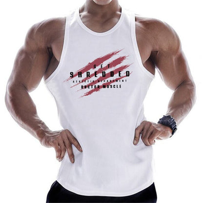 sanyamk 2022 summer Gyms Workout Sleeveless Shirt sports Tank Top Men Bodybuilding Fitness Clothing cotton T-shirt Men Running Vest