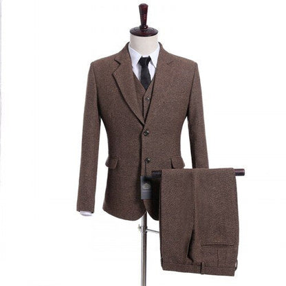 sanyamk Custom Made Groomsmen Notch Lapel Groom Tuxedos Side Vent Men Suits Wedding Best Man Blazer ( Jacket+Pants+Tie+Vest ) C154