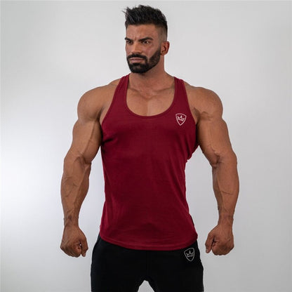 sanyamk 2022 Summer cotton gym Fitness Men Tank Top Mens Bodybuilding Running vest printing sports Tank Top Sleeveless Shirt men