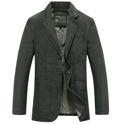 sanyamk Fashion Men Blazer Jacket Cotton Coat Casual Blazer Suits Military Style New Brand Man Clothing Plus Size M-4XL