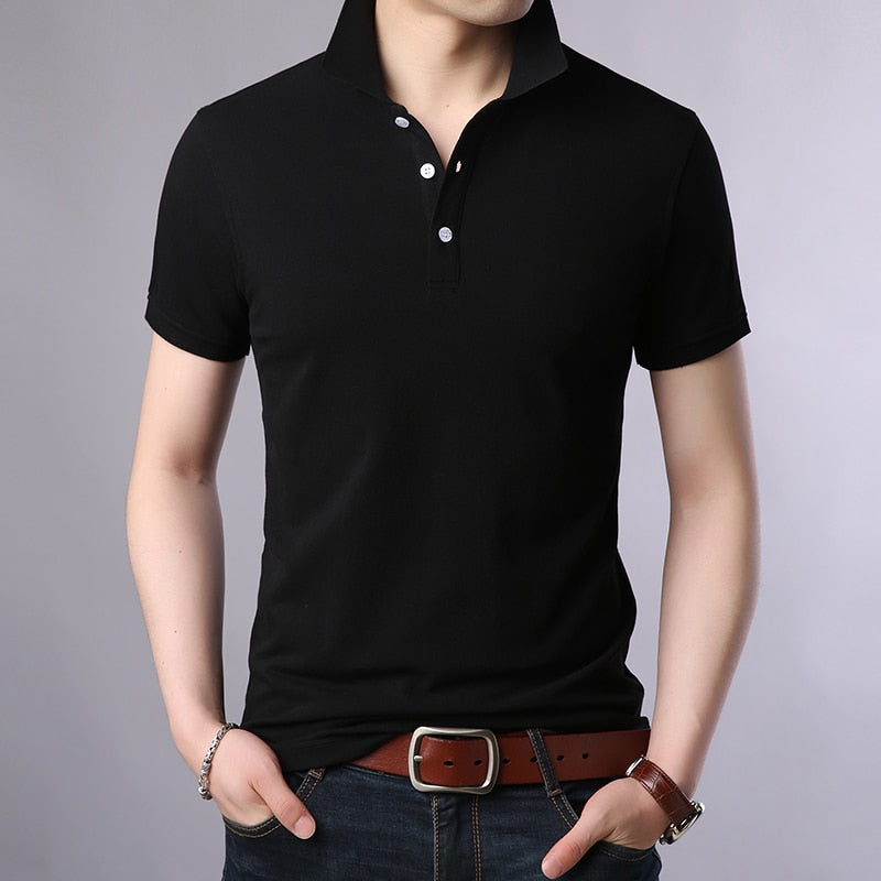 sanyamk 2022 New Fashion Brands Polo Shirt Men's 100% Cotton Summer Slim Fit Short Sleeve Solid Color Boys Polos Casual Mens Clothing