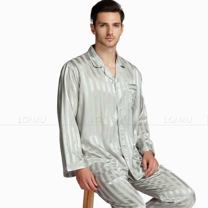 sanyamk Mens Silk Satin Pajamas Set  Pajama Pyjamas Set  PJS  Sleepwear Set Loungewear  U.S.S,M,L,XL,2XL,3XLL,4XL Plus Striped