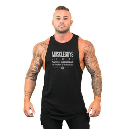 sanyamk New Brand Summer Gyms Clothing Bodybuilding Tank Top Men Fitness Singlet Sleeveless Shirt Cotton muscle Vest for man