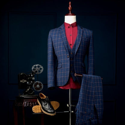 sanyamk High Quality Groom Tuxedo 13 Styles Groomsmen Notch Lapel Wedding/Dinner Suits Best Man Bridegroom (Jacket+PantsVest)B362
