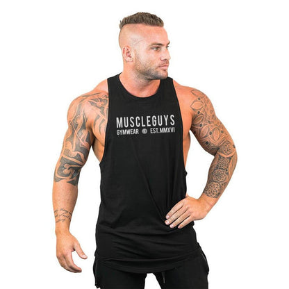 sanyamk New Brand Summer Gyms Clothing Bodybuilding Tank Top Men Fitness Singlet Sleeveless Shirt Cotton muscle Vest for man