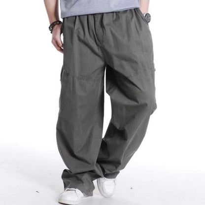 Bonsir Spring Summer Plus Size Cargo Pants for Men Cotton Casual Joggers Pants Side Pocket Loose Baggy Trousers Streetwear Man Clothes