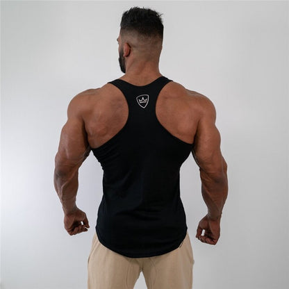 sanyamk 2022 Summer cotton gym Fitness Men Tank Top Mens Bodybuilding Running vest printing sports Tank Top Sleeveless Shirt men