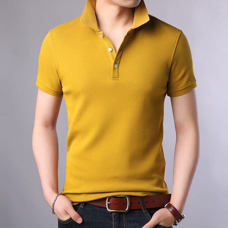 sanyamk 2022 New Fashion Brands Polo Shirt Men's 100% Cotton Summer Slim Fit Short Sleeve Solid Color Boys Polos Casual Mens Clothing