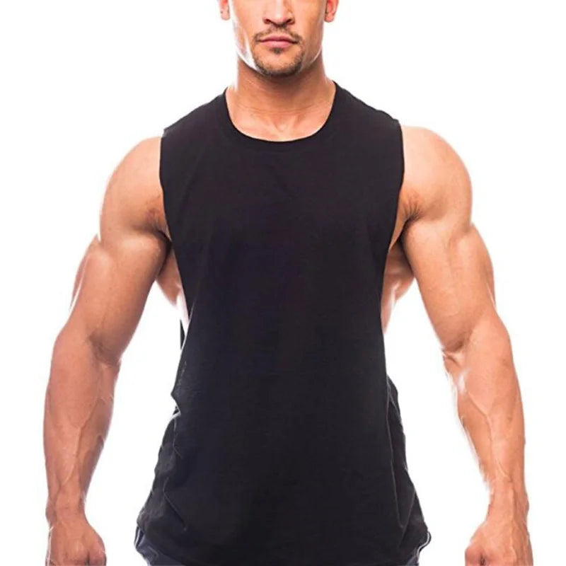 sanyamk Men's bodybuilding tank tops for Muscular sleeveless singlet gyms undershirt summer Fitness shirts men cotton vest