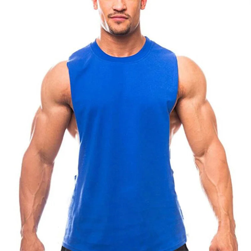 sanyamk Men's bodybuilding tank tops for Muscular sleeveless singlet gyms undershirt summer Fitness shirts men cotton vest