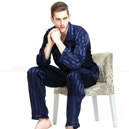 sanyamk Mens Silk Satin Pajamas Set  Pajama Pyjamas Set  PJS  Sleepwear Set Loungewear  U.S.S,M,L,XL,2XL,3XLL,4XL Plus Striped