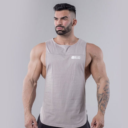 sanyamk 2022 NEW Summer GYM Vest Sport Tank Tops Men Cotton Running Vest Sleeveless Sport T Shirt Fitness Top Bodybuilding men Tank Tops