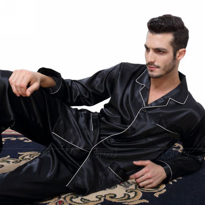 sanyamk Mens Silk Satin Pajamas  Pyjamas  Set  Sleepwear Set  Loungewear  U.S. S,M,L,XL,XXL,XXXL,4XL__Fits All  Seasons