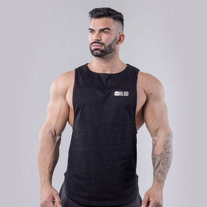 sanyamk 2022 NEW Summer GYM Vest Sport Tank Tops Men Cotton Running Vest Sleeveless Sport T Shirt Fitness Top Bodybuilding men Tank Tops