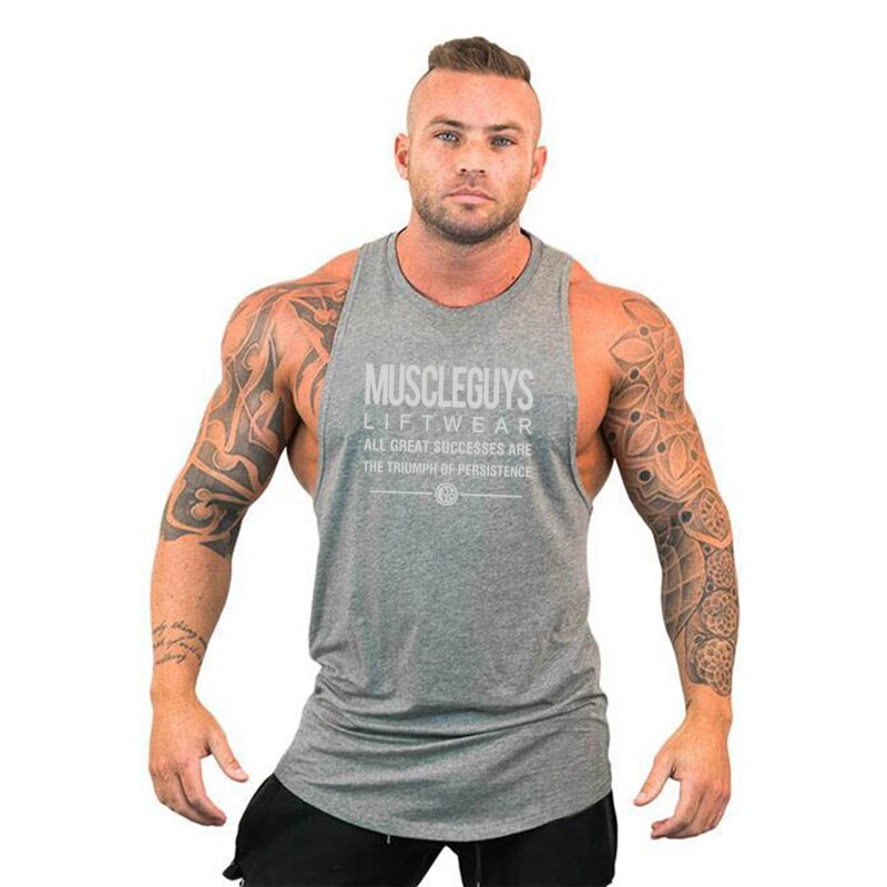 sanyamk New Brand Summer Gyms Clothing Bodybuilding Tank Top Men Fitness Singlet Sleeveless Shirt Cotton muscle Vest for man