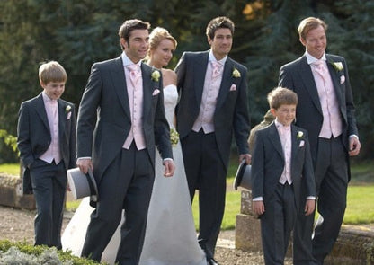 sanyamk Morning Style Groomsmen Custom Made Groom Tuxedos One Button Men Suits Wedding Best Man Blazer ( Jacket+Pants+Vest ) C120