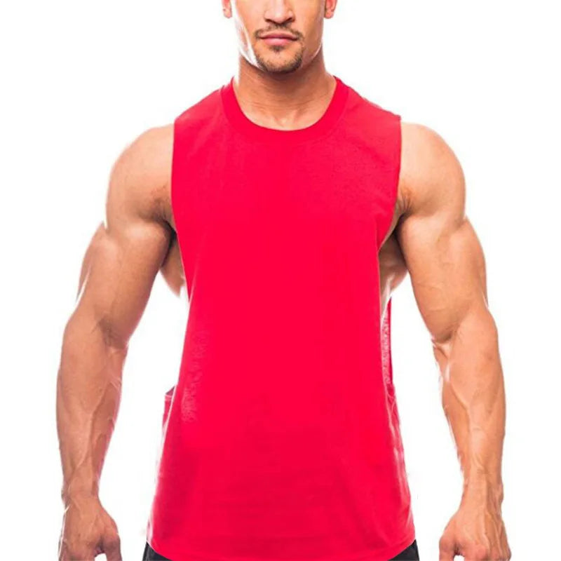 sanyamk Men's bodybuilding tank tops for Muscular sleeveless singlet gyms undershirt summer Fitness shirts men cotton vest