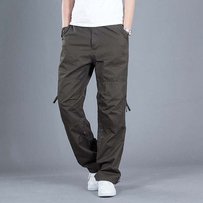 Bonsir Cargo Pocket Pants Men Loose Straight Hip Hop Long Trousers Autumn Winter Cotton Mens Joggers Wide Leg Big Size S-3XL