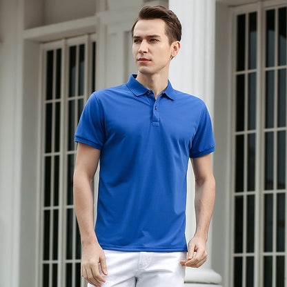 sanyamk Men 2022 Summer Brand New Business Casual Style Polo Shirts Men Short Sleeve Fashion Slim Solid Color Polo Shirt Tee Shirt Men