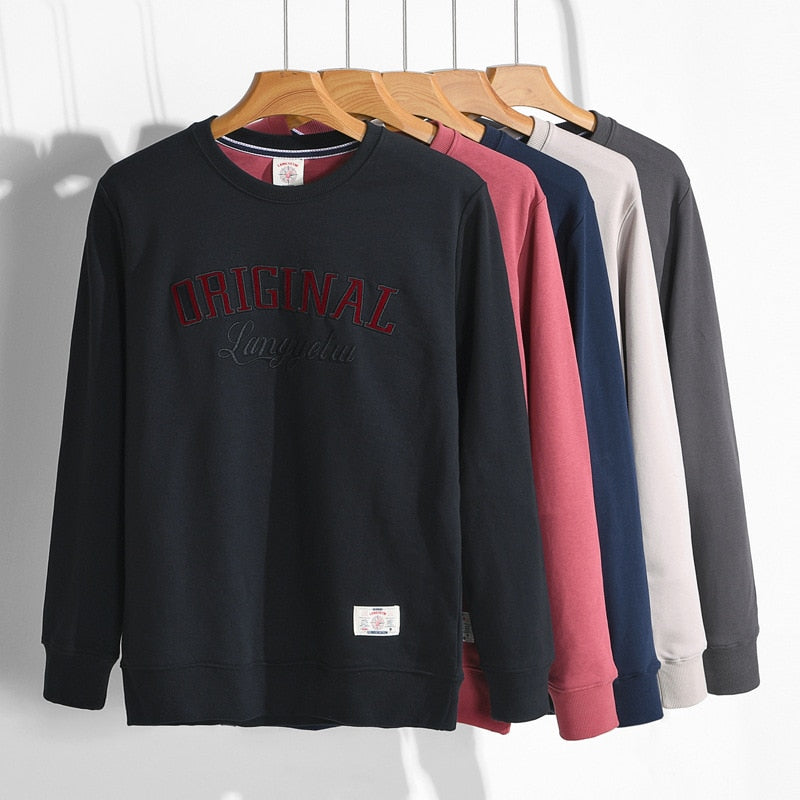 Bonsir W2122 High Quality Sweatshirts Personality Letter Embroidery Fall Casual Streetwear Patchwork Sport Daily Long Sleeve Pullovers