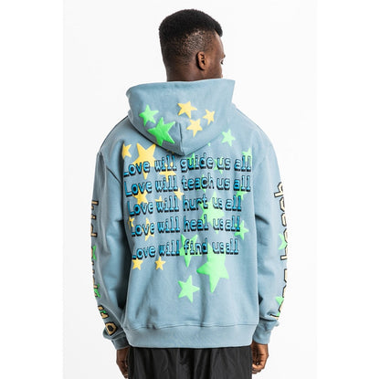 Bonsir Five Star Letter Print Luminous Stranger Things Hoodies Men and Women Hanrajuku Stretwear Oversize Sweatshirt Hip Hop Hoody