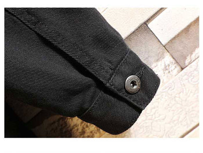 sanyamk Men Fashion Denim Jacket Plus Size M-5XL Loose Baggy Jeans Coat Japan Style Streetwear Casual Cowboy Jacket Men Clothing