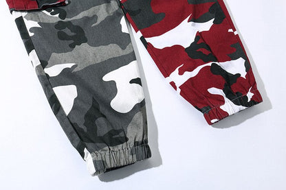 sanyamk Multiple Pockets Camouflage Patch Cotton Men Hip Hop Cargo Pants Joggers Casual Drawstring Pencil Trousers Spodnie Dresowe