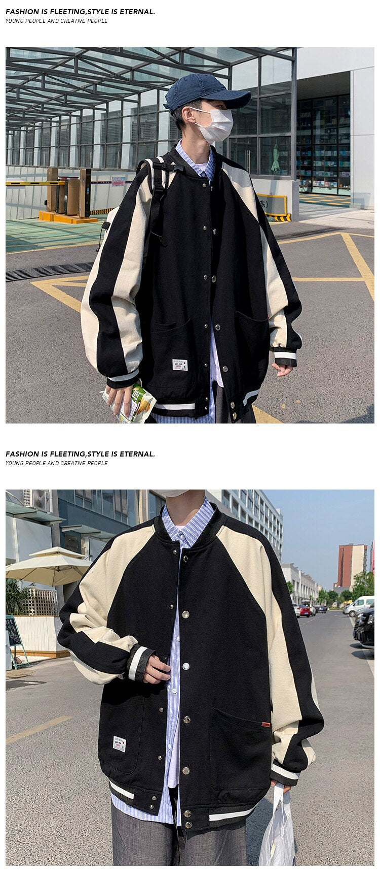 Bonsir Mens Fashion Baseball Jackets Coats New Men's Casual Streetwear Bomber Jacket Big Pockets Autumn Men Outdoor Clothes