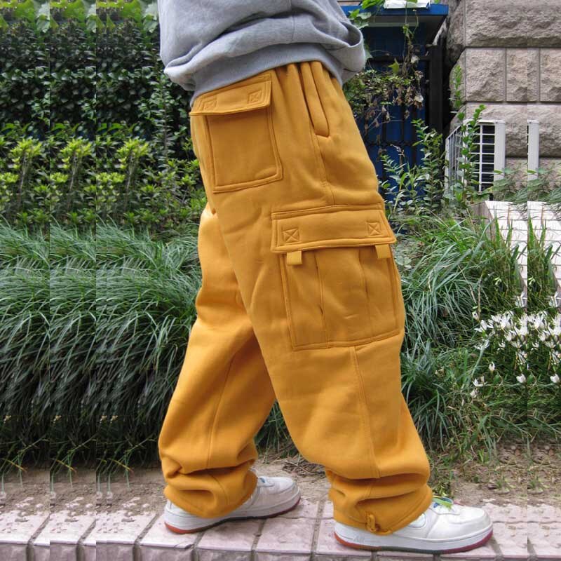 sanyamk Plus Size Hip Hop Joggers Sweatpants for Men and Women Streetwear Big Pocket Cargo Pants Casual Straight Loose Baggy Trousers