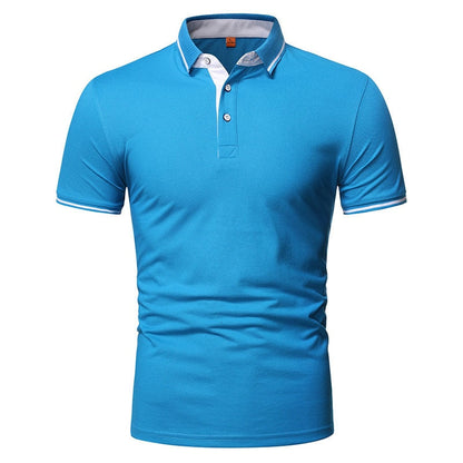 sanyamk New Summer High Quality Men Polo Shirts Casual Business Social Short Sleeve Mens Shirts Stand Collar Comfortable Polo Shirt Men