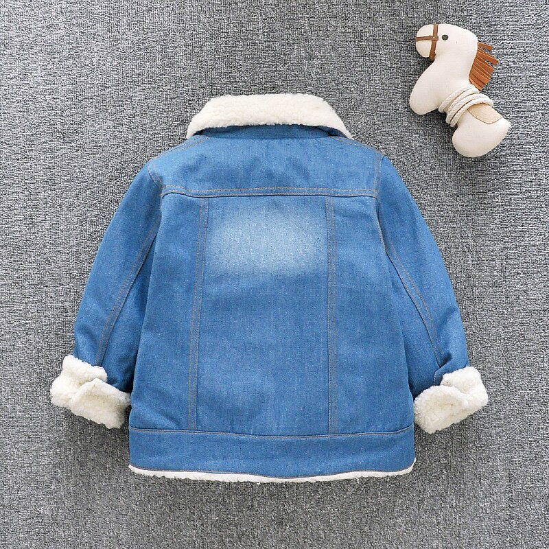 IENENS Winter Coat Kids Baby Boys Girls Jacket Clothes Clothing Infant Boy Girl Child Tops Wool Jackets Denim Coat