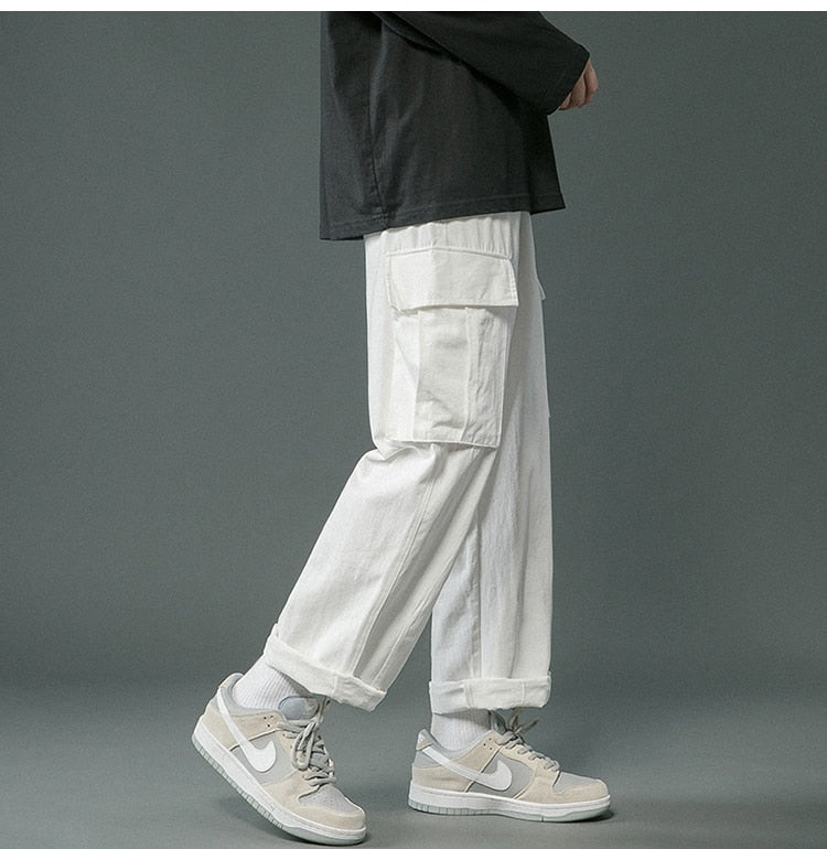 Bonsir Cargo Pants Men Women Hip Hop Streetwear Straight Pant Fashion Trousers Neutral Multi-Pockets Casual Joggers Sweatpants