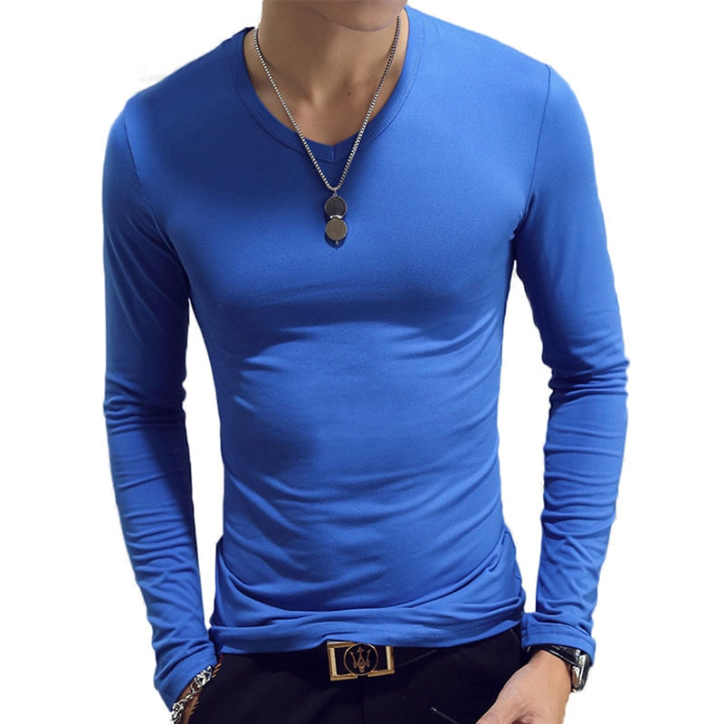 sanyamk Turtleneck For Men Solid Color Slim Elastic Thin Pullover Spring Autumn Underwear Turtleneck Men Knitting Blouse Base Tshirt Top